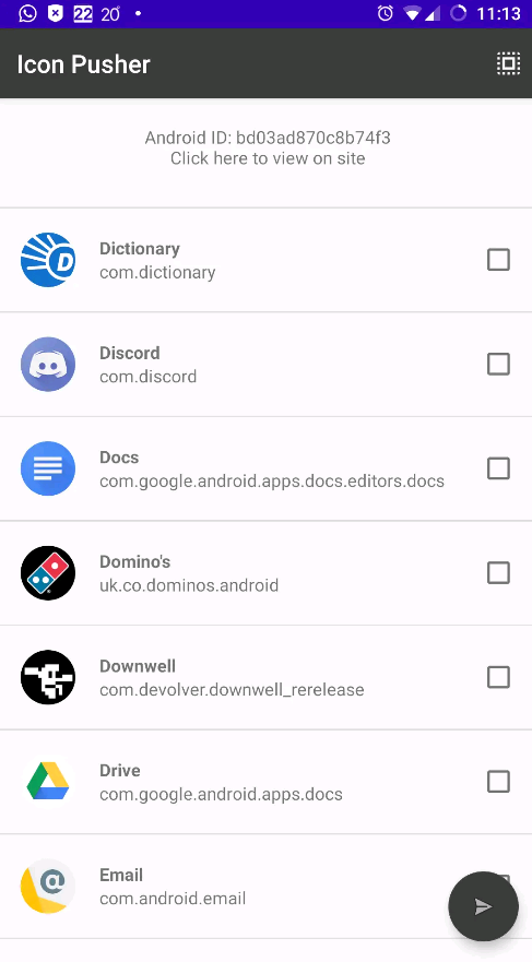 The IconPusher app